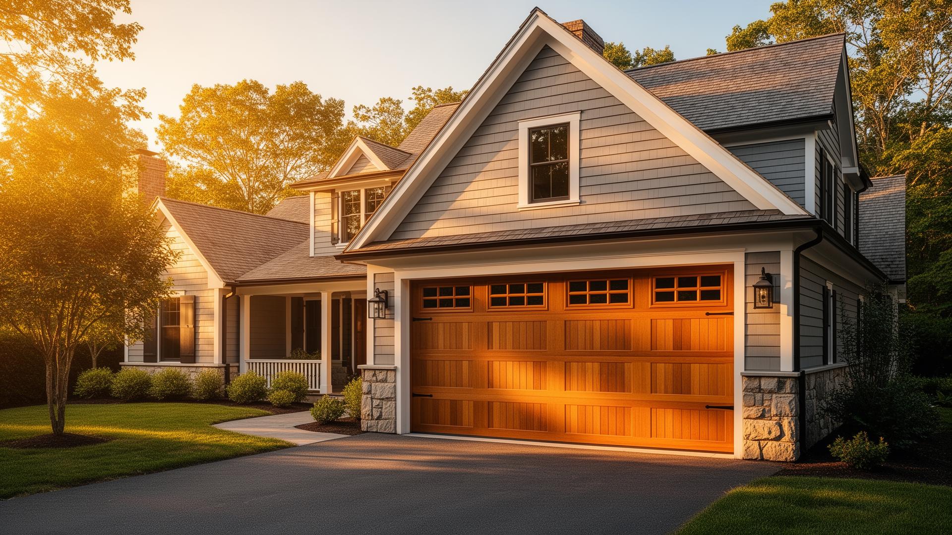 Beautiful carriage-style garage door on a residential home
